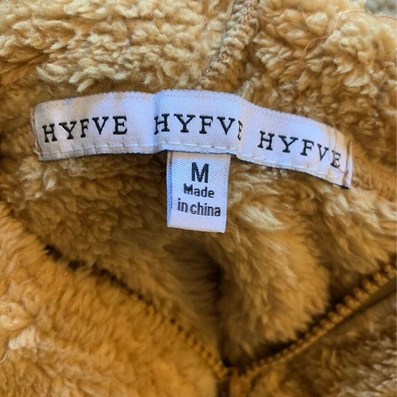 Hyfve Womens Fuzzy Cropped Hoodie Brown Tan Med - Picture 6 of 10